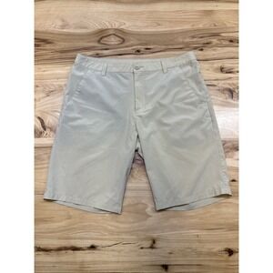 Oakley Shorts Mens 33 Beige Regular Fit Golf Chino Pockets Zip Fly Flat Front